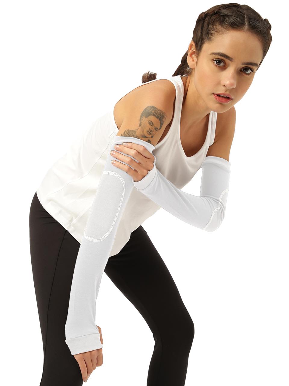 Unisex White Arm Sleeves (Pack of 1)