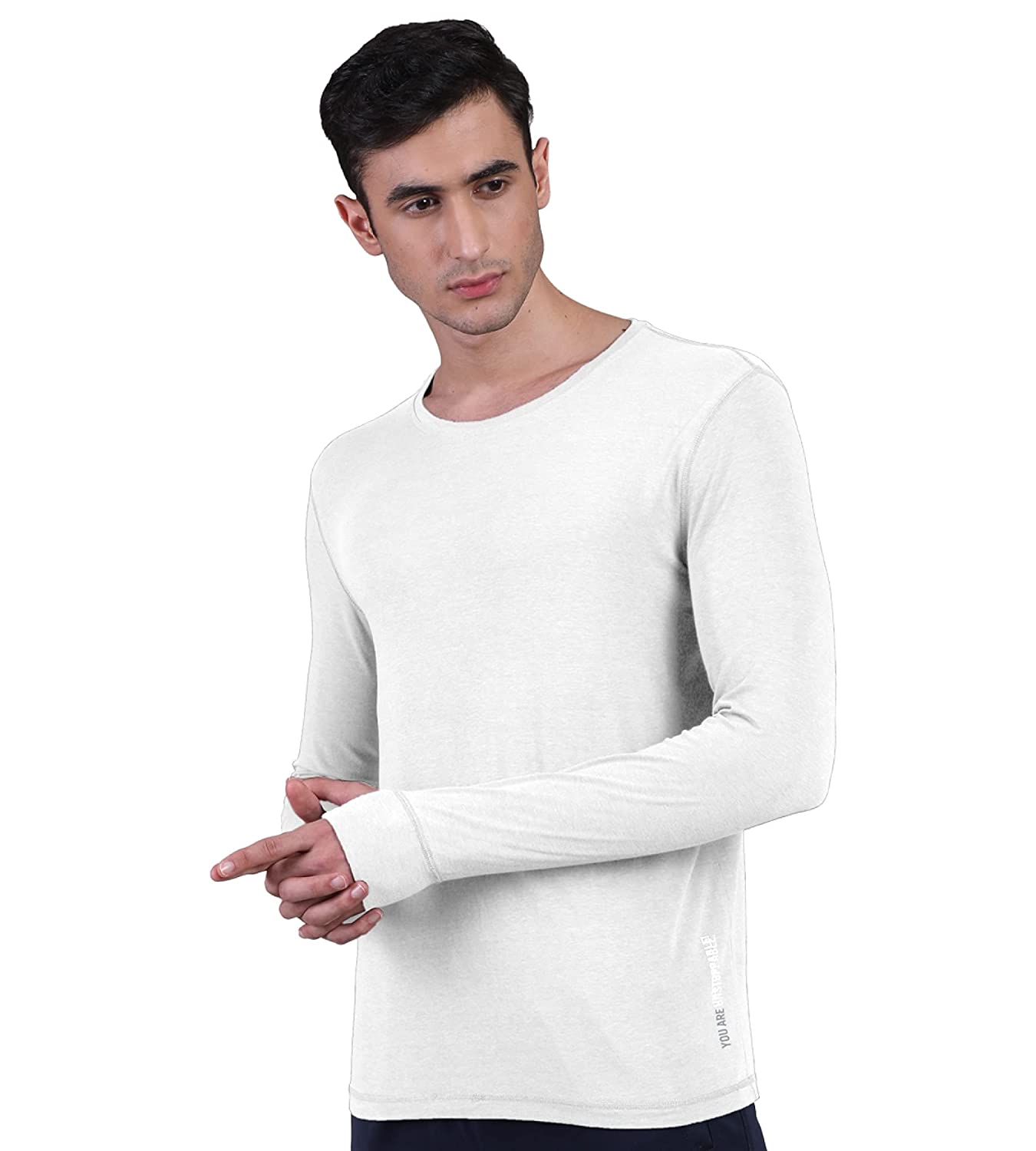 White Men's Organic Bamboo Skins (Full Sleeves-Undershirt, Loungewear, Sleepwear) - Pack Of 1