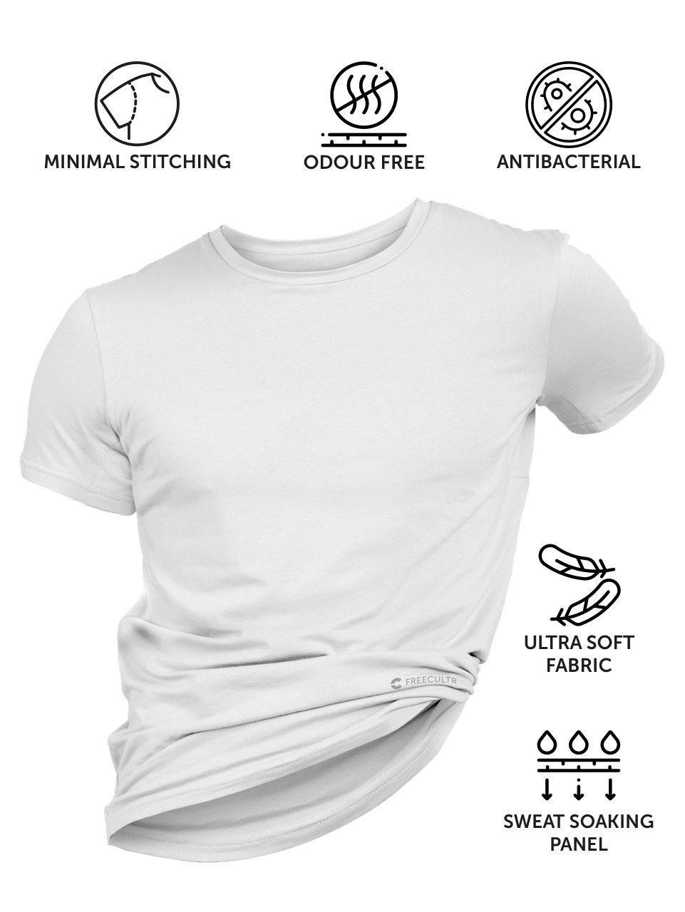 Men's Half Sleeves Bamboo T-shirt (Undershirt, Loungewear, Sleepwear) - freecultr.com