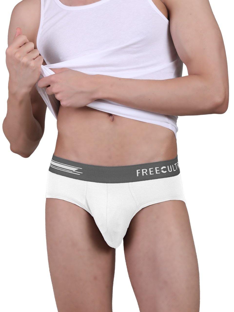 Summer Cool Collection - Men's Micro Modal & Elastane Brief in Contrast Waistband (Pack of 3) - freecultr.com