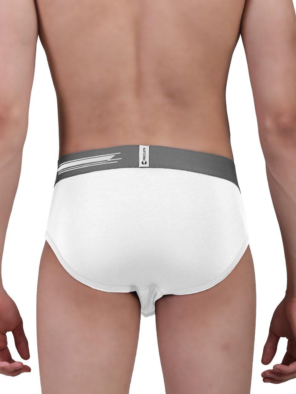Summer Cool Collection - Men's Micro Modal & Elastane Brief in Contrast Waistband (Pack of 3) - freecultr.com