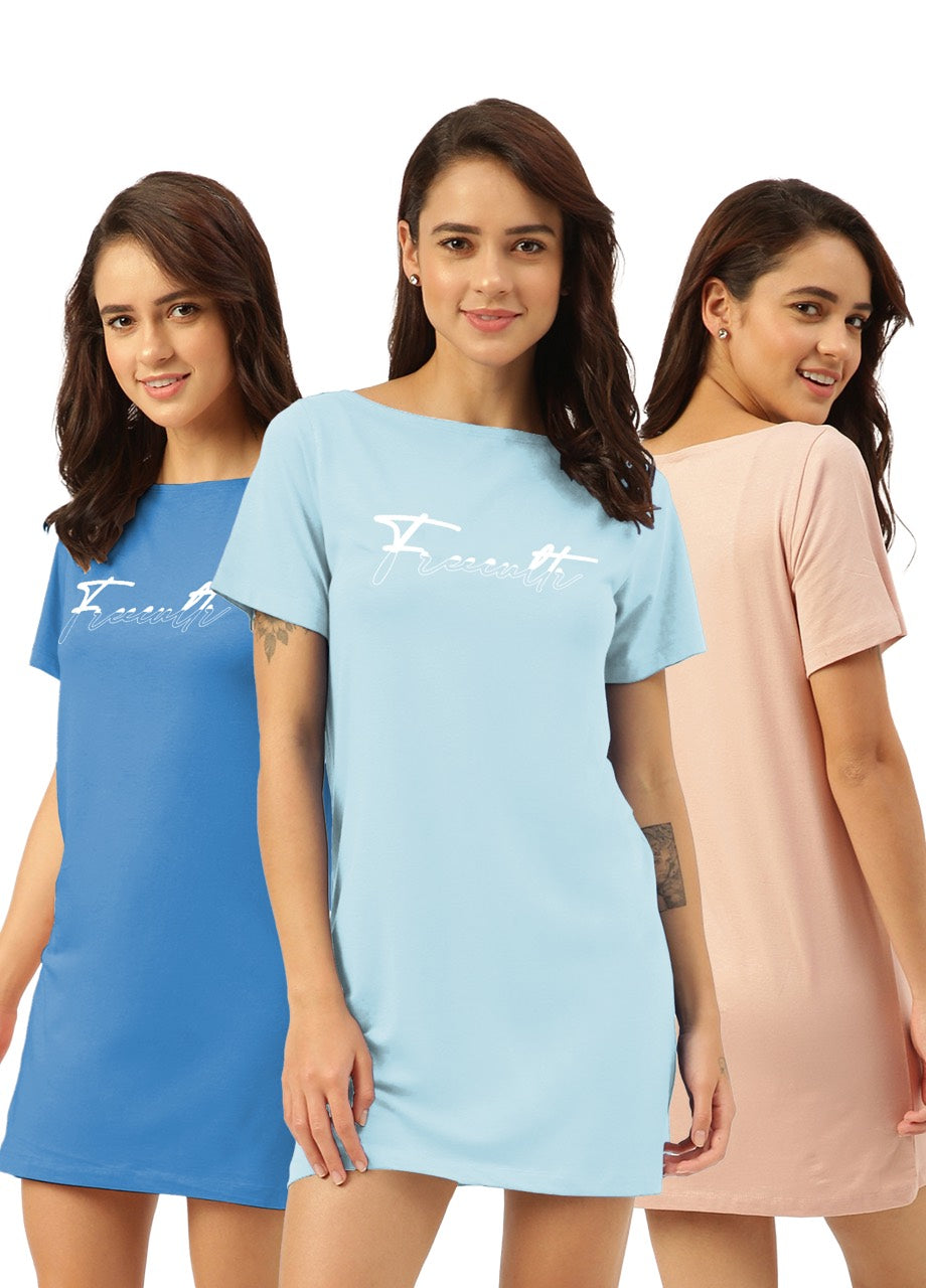 Twin Skin Women's T-shirt Dress (Pack of 3)