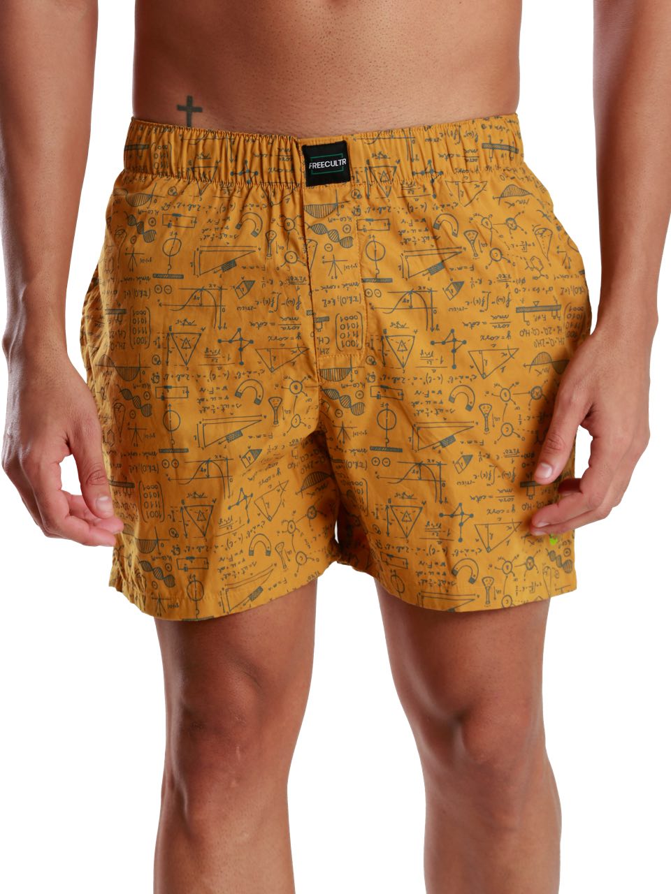 Yellow All-Day Printed Boxer Shorts (Pack Of 1)