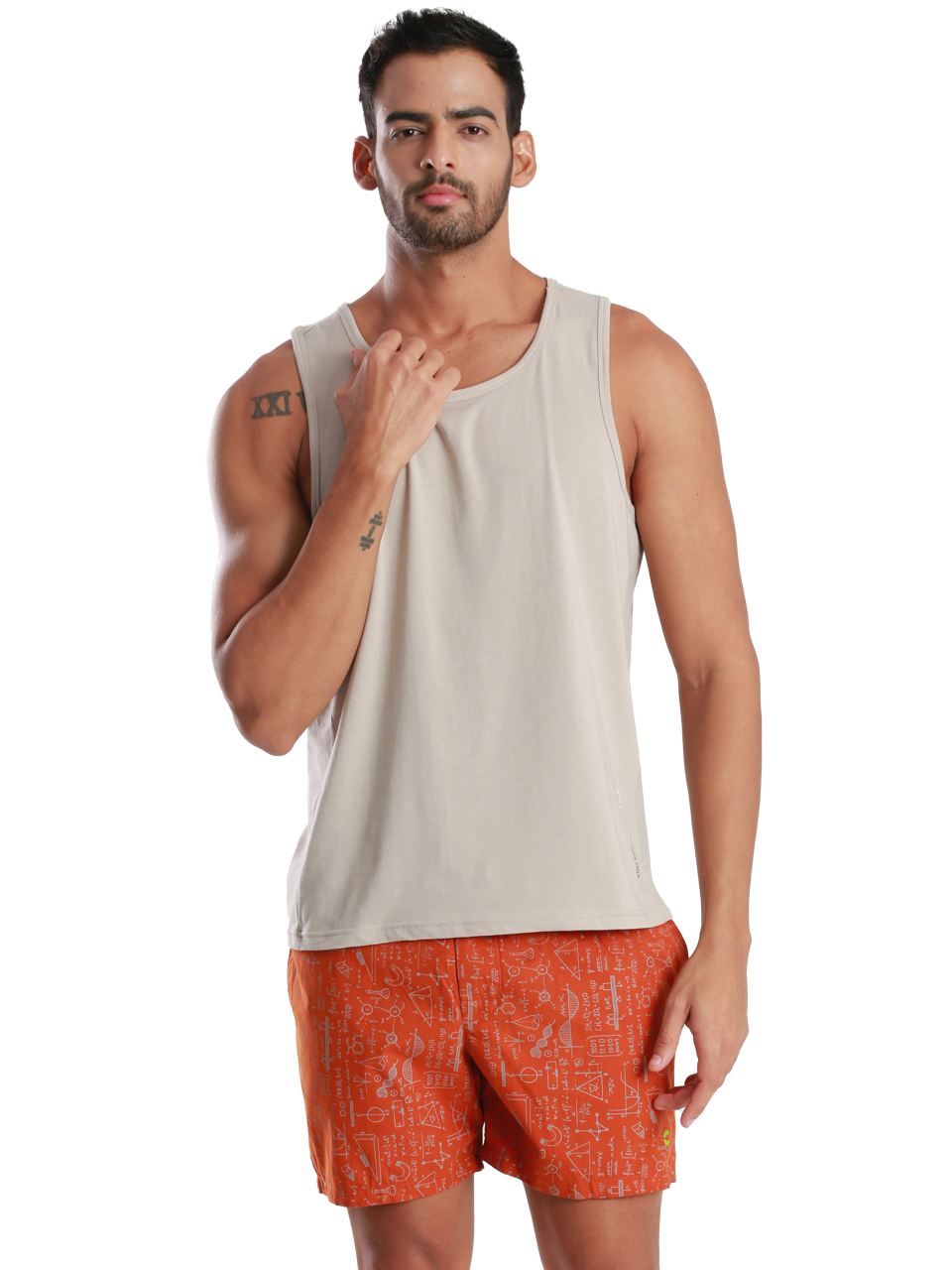 All-Day Absinthe Green & Orange Printed Boxer Shorts - (Pack of 2)